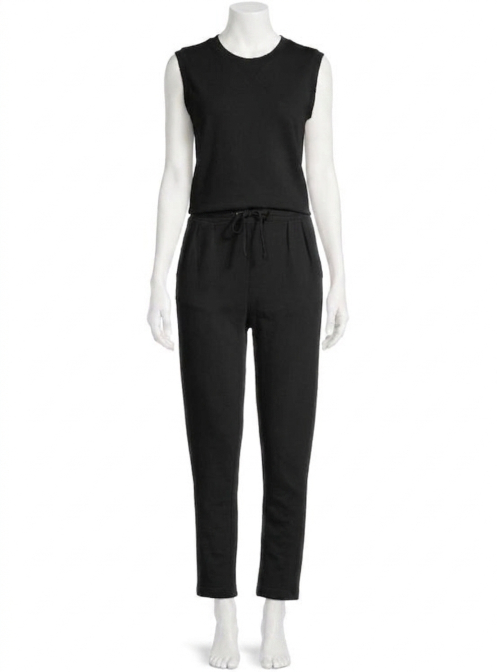 NEW JOE'S JEANS marnie distressed tank jumpsuit in black